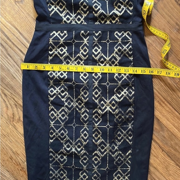 Ted Baker Dresses | Ted Baker Black Mikha Metallic Jacquard Panel Midi - Picture 7 of 8